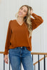 Enjoy This Moment V Neck Blouse In Toffee