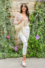 Mid-Rise Boyfriend Destroyed White Jeans