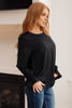 Peaceful Moments Smocked Sleeve Blouse in Black