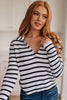 Self Improvement V-Neck Striped Sweater