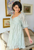 Spotting Fairies Puff Sleeve Dress in Sage