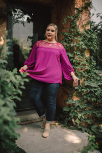 Straight Laced Blouse In Berry esb