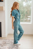 Sylvia Short Sleeve Denim Jumpsuit