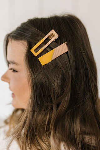 Rectangle Cuff Hair Tie Elastic in Amber