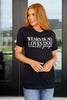 Wears Black, Loves Dogs Graphic Tee in Heather Black