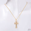 Stainless Steel Inlaid Zircon Cross Necklace