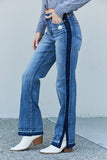 Judy Blue Two-Tone Raw Hem Slit Jeans