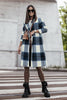 Double Take Full Size Plaid Button Up Lapel Collar Coat