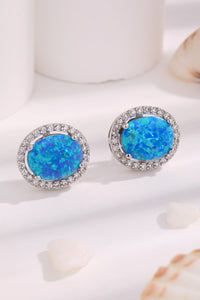 Opal Round Earrings