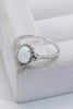 925 Sterling Silver Platinum-Plated Opal Ring