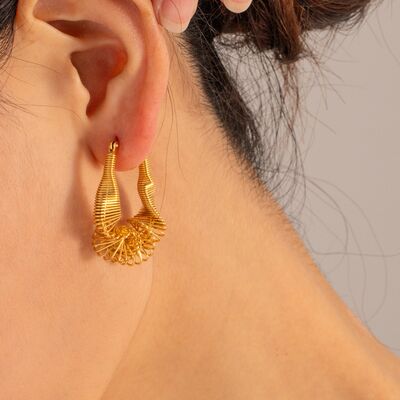 Tan Suede Feather Earrings with Turquoise Chunks