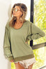 BiBi Waffle Knit Contrast Trim Long Sleeve T-Shirt