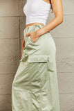 Just In Time High Waisted Cargo Midi Skirt