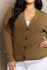 Kiss Me Tonight Full Size Button Down Cardigan in Olive