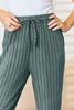Basic Bae Full Size Ribbed Drawstring Hood Top and Straight Pants Set