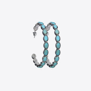 Faux Turquoise C-Hoop Earrings