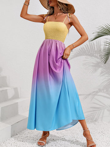 Culture Code Full Size Round Neck Bodycon Bell Maxi Dress
