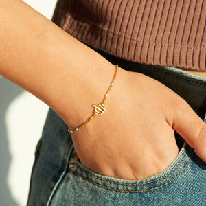 Crown Shape 18K Gold-Plated Bead Bracelet