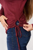 Drawstring Round Neck Long Sleeve Top