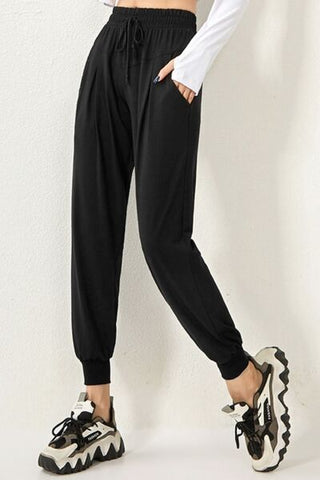 Double Take Tied Joggers with Pockets