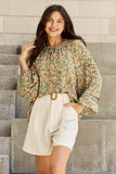 She's Blossoming Balloon Sleeve Floral Blouse