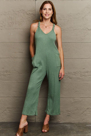 Wide Leg Overalls with Front Pockets