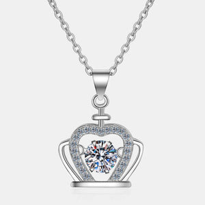 Moissanite Crown 925 Sterling Silver Necklace