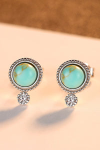 Turquoise Platinum-Plated Earrings
