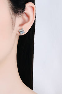 Four Leaf Clover Moissanite Stud Earrings