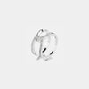 Twisted Inlaid Zircon Double-layered Ring