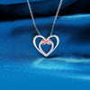 Heart Shape Inlaid Zircon 925 Sterling Silver Necklace