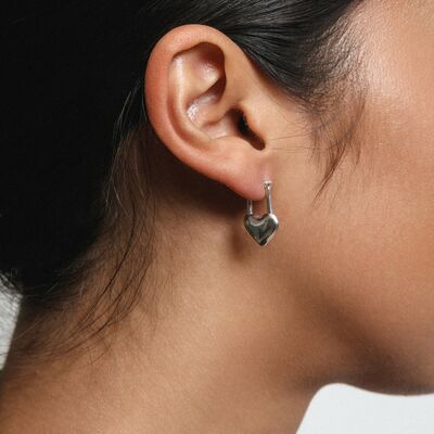 Zircon Titanium Steel Huggie Earrings