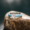 Inlaid Faux Turquoise Zircon 925 Sterling Silver Ring