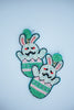 Easter Bunny on Egg Seed Bead Earrings in Mint Green