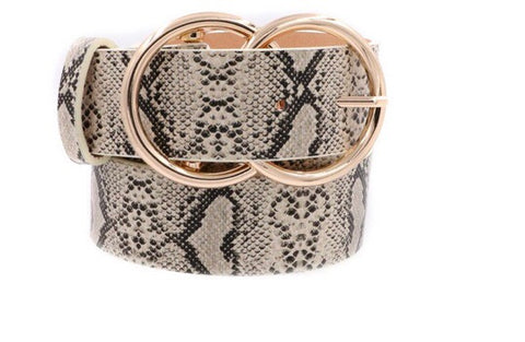 Faux Fur Leopard double Ring Belt