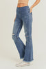 ESB Distressed Elastic Waistband Vintage Flare Risen Jeans