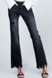 ESB Asymmetrical Distressed Hem Bootcut Jeans