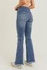 ESB Distressed Elastic Waistband Vintage Flare Risen Jeans