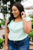 Penelope Pom Pom Off Shoulder Top In Mint Esb