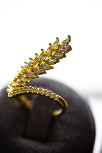 Eliana Leafy Open Size Gold Ring